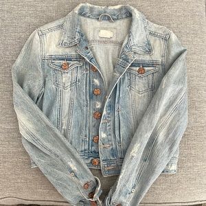 Women’s Denim Distressed Crop Jacket